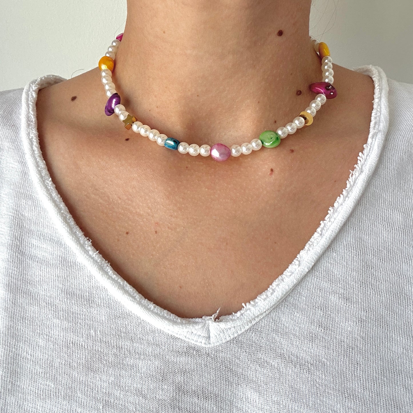 Rainbow Pearl necklace